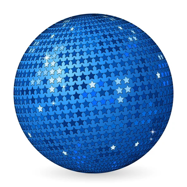 Abstraktní míč modrý s hvězdičkami — Stockový vektor