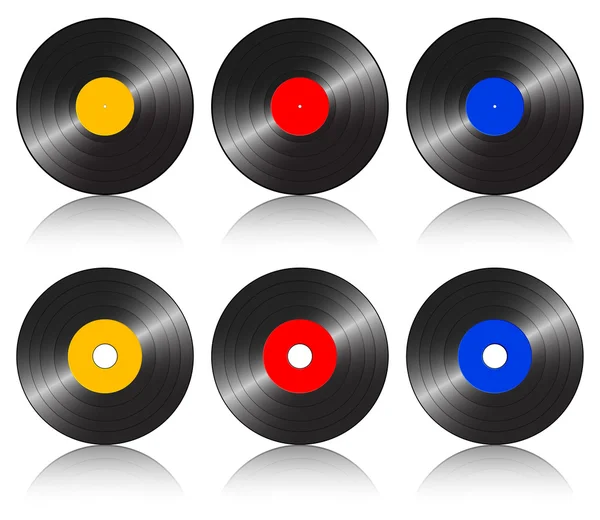 Réflexion disque gramophone couleur — Image vectorielle