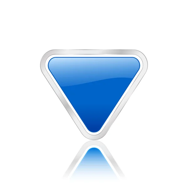 Icono triangular azul — Vector de stock