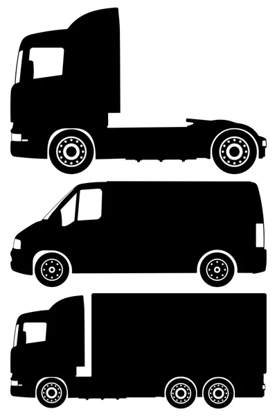Векторний набір вантажних автомобілів — стоковий вектор