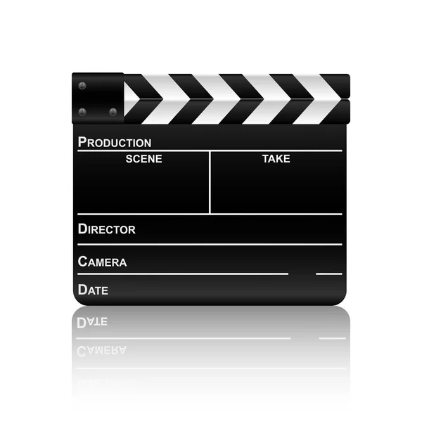 Film slate with reflection 2 — Stock Vector