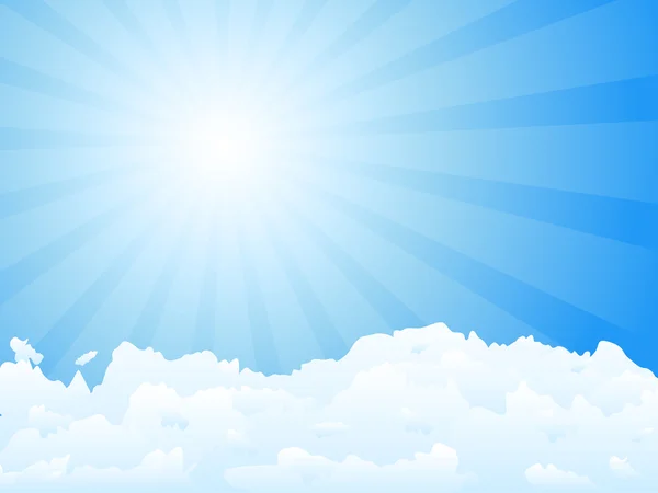 Солнечный луч и облака — стоковый вектор