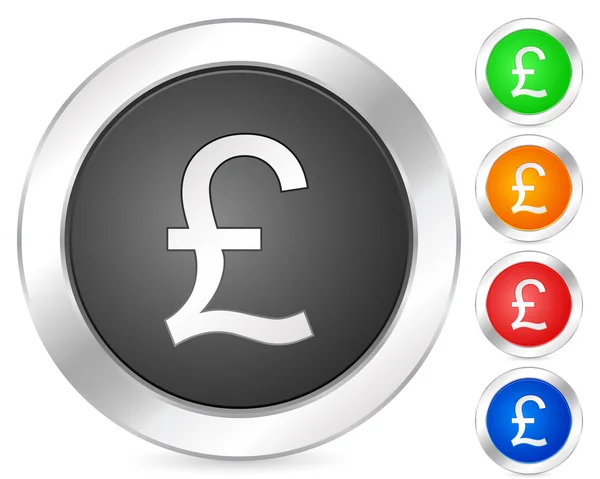 Computer icon british pound — Stock Vector