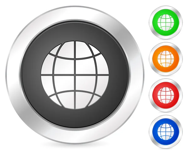 Ordenador icono globo — Vector de stock