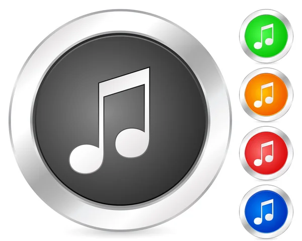 Icône ordinateur note de musique — Image vectorielle