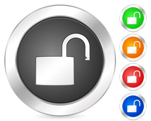 Computer icon padlock open — Stock Vector