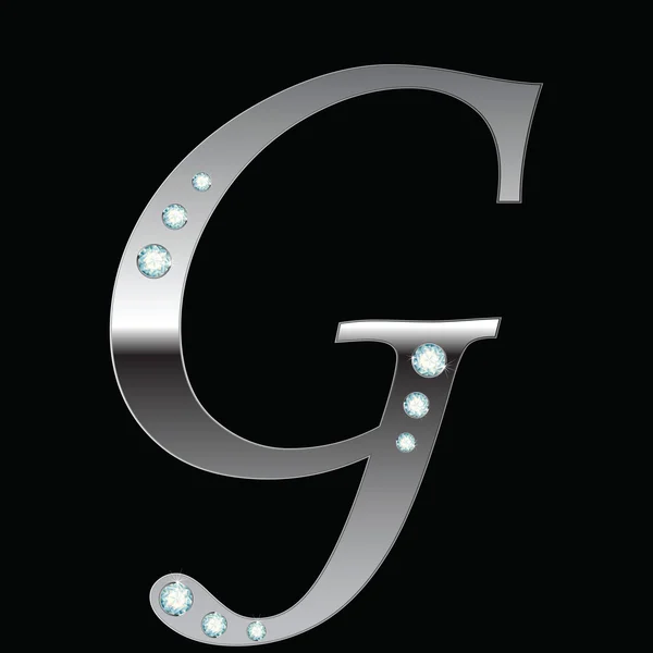 Серебряная металлическая буква G — стоковый вектор