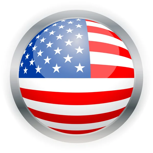 Nordamerikanska usa flagga knappen — Stock vektor
