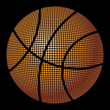 An isolated basketball. clipart