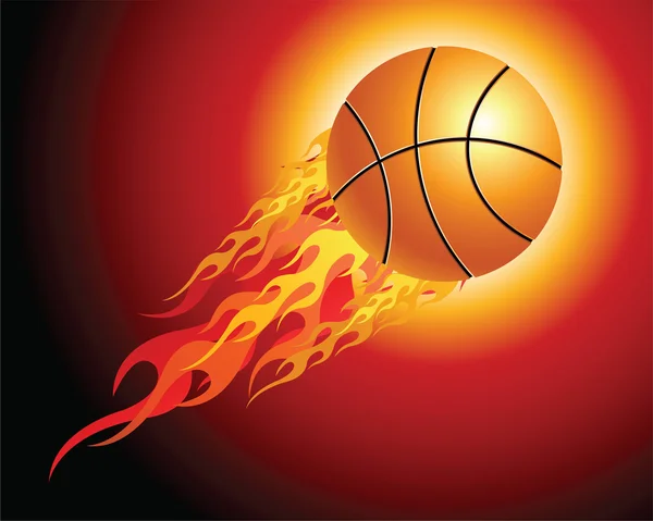 Ognisty koszykówka piłka — Wektor stockowy