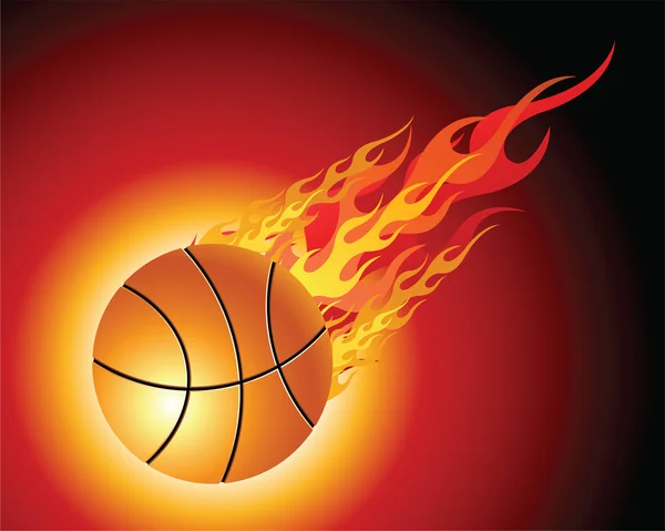 Ognisty koszykówka piłka — Wektor stockowy
