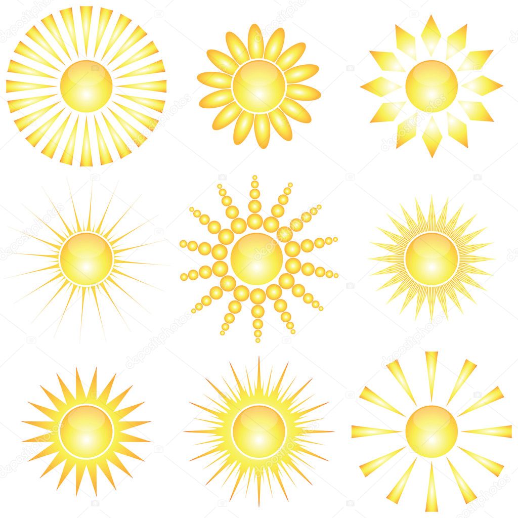 Decorative sun symbols.
