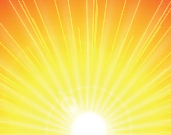 Solen på gul bakgrund — Stock vektor