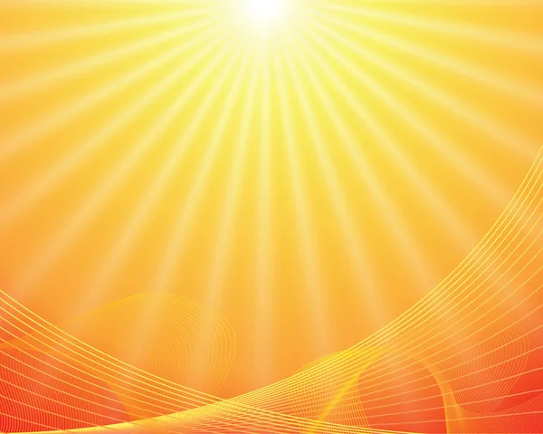 Vektor Sonne auf gelbem Hintergrund — Stockvektor