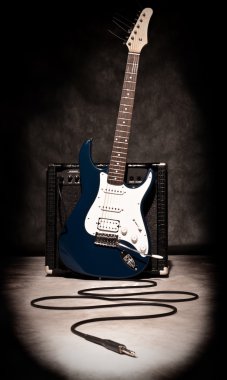 Electric guitar and amplifier clipart