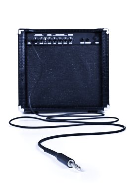 Guitar aplifier with cable clipart