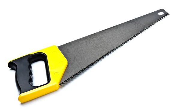 Hacksaw with yellow handle — Stockfoto