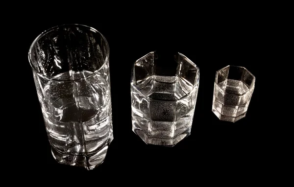 Три разных стакана — стоковое фото