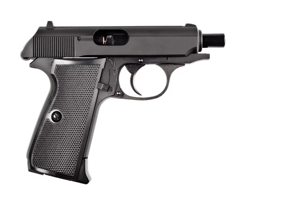 Loaded black vintage police pistol — Stock Photo, Image