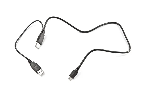 Dwa kabel usb i mini-usb — Zdjęcie stockowe