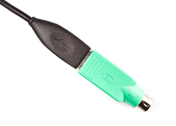 USB в PS / 2 адаптер для компьютерной мыши — стоковое фото