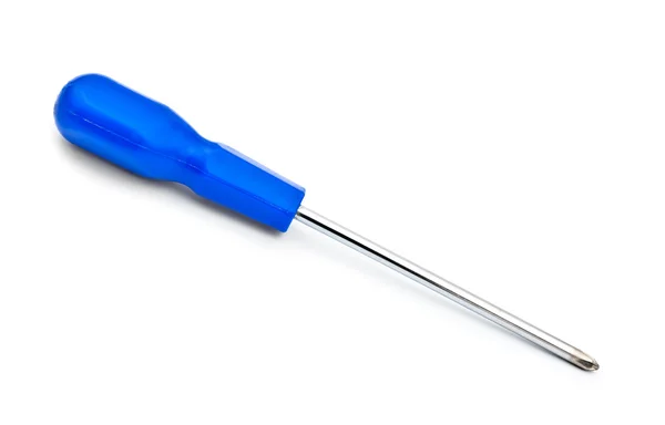 Отвертка с голубой ручкой — стоковое фото