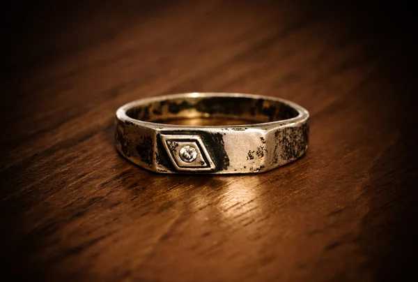 stock image Old silver ring