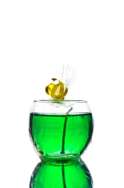 Зеленая гелевая свеча — стоковое фото