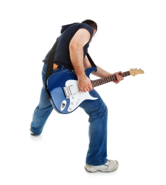 Rocker gra na gitarze — Zdjęcie stockowe