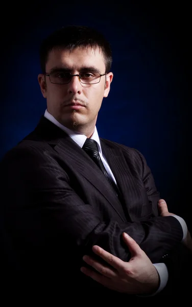 Man on black background — Stock Photo, Image