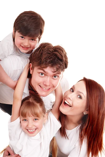 Szczęśliwe rodziny matka, ojciec, córka i syn. — Zdjęcie stockowe