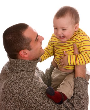 Baba ve oğul. mutlu bir aile.