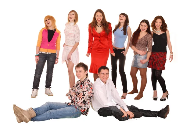 Veselá skupina mladých — Stock fotografie