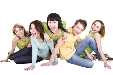 Group of young . Isolated. clipart