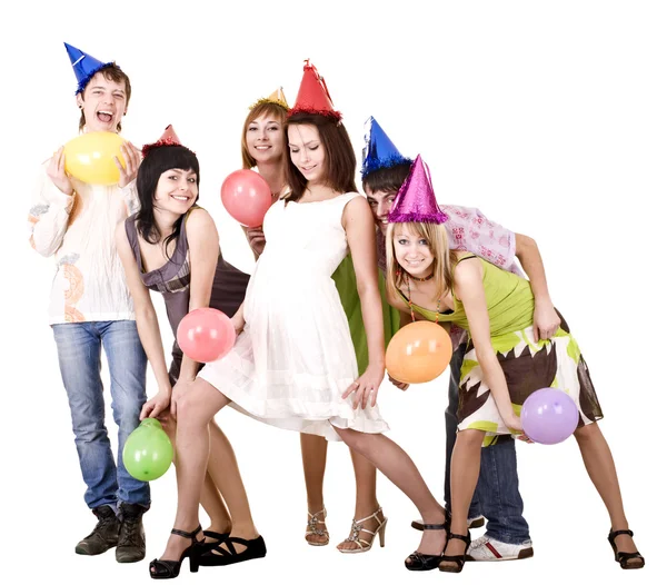 Skupina slaví narozeniny. — Stock fotografie