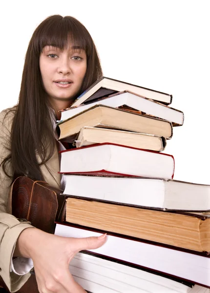 Clever girl with group book. — Stock Photo, Image
