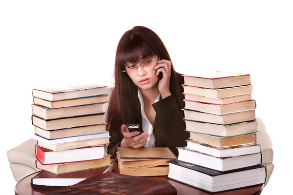 Clever girl with group book. — Stock Photo, Image