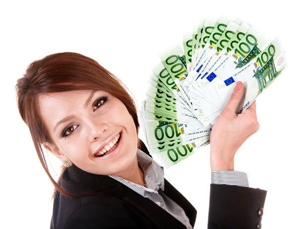 Businesswomen with group of money. — Stock Photo, Image