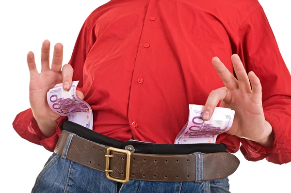 Clever strong man with money. — Stock Photo, Image