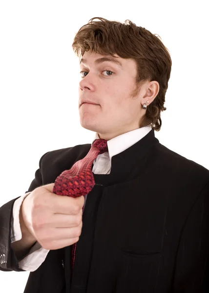 Affärsman i kostym med slips. — Stockfoto