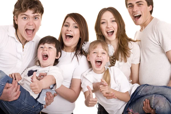 Šťastné rodiny matka, otec, dcera a syn. — Stock fotografie