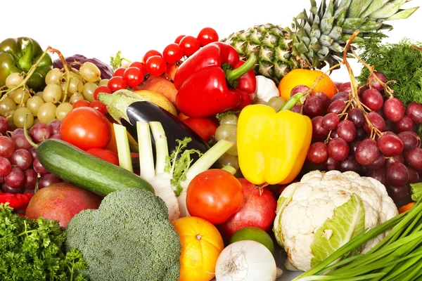 Grupp av grönsaker och frukt. — Stockfoto