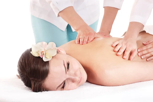 Girl having massage in beauty spa. — Stock Photo, Image