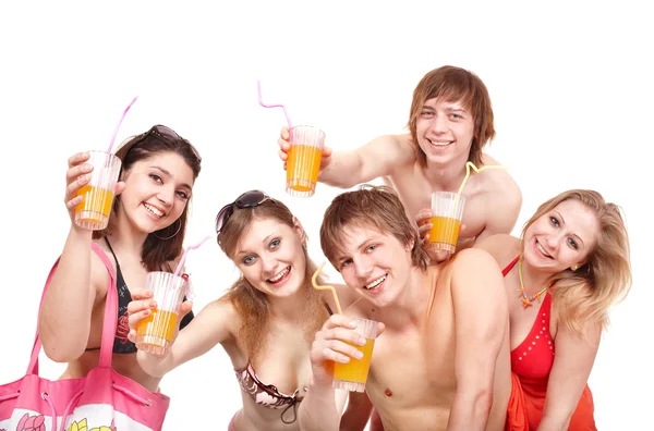 Grupp av njuta av cocktails. — Stockfoto