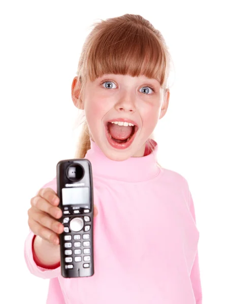 Happy girl with mobile phone. — Stock Photo, Image