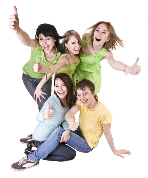Group of throwing out thumbs super. Stock Image
