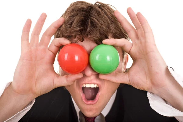 Businessman with group ball. Royalty Free Stock Photos