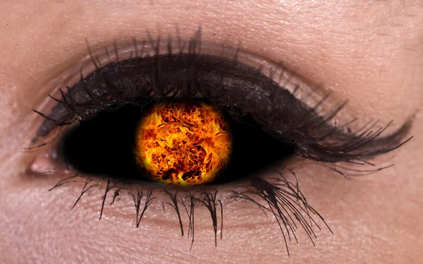 Illustratie van magic eye met vuur bal. — Stockfoto
