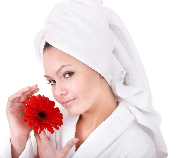 Beautiful young woman in spa. — Stock Photo, Image