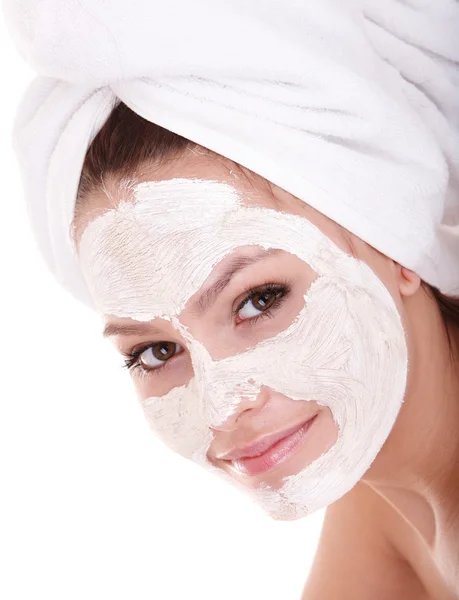 Girl with clay facial mask. — Stock Photo, Image